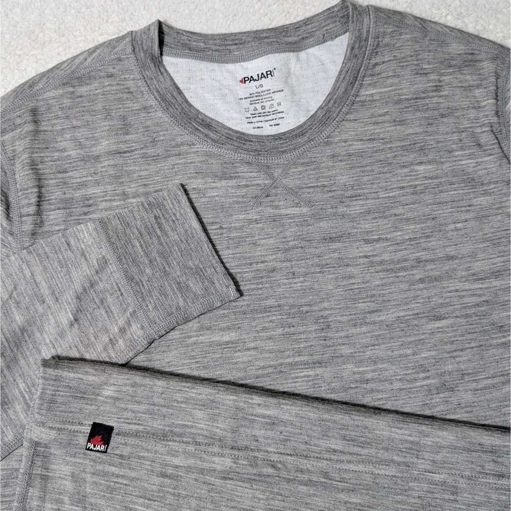 NEW Pajar Grey Merino wool blend TOP Crew Long Sleeve THERMAL MENS Large  $70